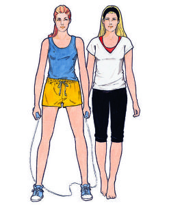 Sewing Patterns for shorts, legging and tops, models 33-36