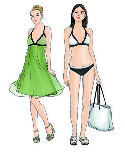 sewing patterns for a bikini and a night dress from supplement 297