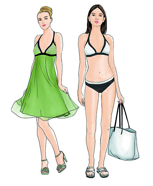 sewing patterns for a bikini and a night dress from supplement 297